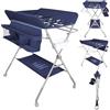 Willonin Tavolo per pannolini pieghevole, fasciatoio regolabile in altezza con cesto portaoggetti, cintura di sicurezza e 4 ruote con freno, motivo nuvola, 4 altezze regolabili 95/97/99/101 cm, blu