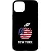 Bahaa's Tee Custodia per iPhone 15 Plus New York City The Big Apple Graphic Tee shirt con bandiera USA