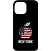 Bahaa's Tee Custodia per iPhone 13 Pro Max New York City The Big Apple Graphic Tee shirt con bandiera USA