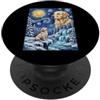 Golden Pup Van Gogh Artistic Painting Ap Golden Retriever Notte stellata Arte Mamma Papà Donne PopSockets PopGrip Adesivo