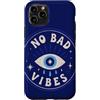 Evil Eye Aura Custodia per iPhone 11 Pro No Bad Vibes Evil Eye Umorismo Positività Retro Boho Mistico