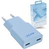 Inline GaN - Caricatore USB-C da 30 W, alimentatore di rete con doppio USB-C, PD, PPS, ricarica rapida per smartphone, tablet, caramella gelata/blu, 31590B