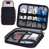 VINATO Organizer per Cavi ed Elettronica - Leggero e Resistente, con Scomparto per Schede SD, Taschetta per Tablet e 5 Fascette per Cavi - Perfetto per Cavi, Caricatori, Powerbank