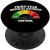 Future Doctors Gifts And Shirts Divertente livello di cortisolo per studenti di medicina del terzo anno PopSockets PopGrip Adesivo