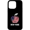 Bahaa's Tee Custodia per iPhone 15 Pro Max New York City The Big Apple Graphic Tee shirt con bandiera USA