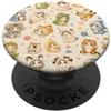 Cute Cats Funny Kawaii Animal Cute Cats Kawaii Animale Pollo Koala Squalo Su Beige PopSockets PopGrip Adesivo