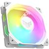 ASUS TUF GAMING TR120 FAN ARGB WHITE Ventola Case, Spessore 28 mm, Pressione Statica 3,3 mm H2O con Flusso d'aria Elevato, Design Doppio Strato 16 LED RGB, 1 pezzo, Bianco