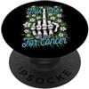 Grandio Design Cancer Awareness Squadra di supporto per sopravvissuti al cancro del dito medio, blu, floreale PopSockets PopGrip Adesivo