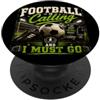 Bahaa's Tee Football Is Calling & I Must Go Illustration Graphic Designs PopSockets PopGrip Adesivo
