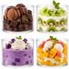 Shyllin Coppe da Gelato in Vetro Trasparente, Ciotole in Vetro per Dessert, Insalatiere, Tazze da Dessert, Ciotole da Immersione per Snack, Salse, Caramelle e Frutta (cylinder 400)