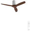 CREATE / WINDCALM S/Ventilatore da soffitto ABS bianco pale effetto legno scuro con telecomando / 40W, Silenzioso, Ø112 cm, 6 velocità, temporizzatore, funzione estate-inverno