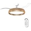 Taurus Ventilatore da soffitto con pale retrattili e luce LED regolabile da 36 W, motore DC ultra silenzioso da 30 W, ventilatore da 107 cm con schermo in corda e acciaio, 6 velocità, modalità