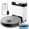 Lefant M2 Pro Robot Aspirapolvere Lavapavimenti con Mappatura, Stazione Svuotamento Automatico, 6000Pa, Navigazione Laser dToF, Navigazione PSD, Pulizia Personalizzata, WiFi/App/Alexa, Grigio