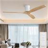 Sofucor 132cm Ventilatore da Soffitto con Telecomando, Legno Massello Ventilatore a Soffitto, Motore DC Silenzioso, Timer, 3 Temperature di Colore, 6 Velocità, Modalità Estate/Inverno per Soggiorno