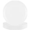 Seltmann Weiden Amina - Set di 6 piatti da colazione, 23 cm, rotondi, con motivo in rilievo, lavabili in lavastoviglie e microonde, in porcellana, colore: Bianco