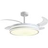 BEL AIR HOME - Ventilatore da soffitto ATENE - Motore DC silenzioso - Pale pieghevoli - Luce LED 36 W, 3 temperature - Telecomando - Modalità Inverno, Bianco