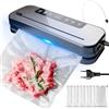 Halorin Macchina per sottovuoto 6 in 1, macchina per sottovuoto professionale, 75 Kpa, macchina per sottovuoto per alimenti, con 50 sacchetti sottovuoto e 1 tubo per asciutto, umidità, freschezza