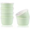 Haayymo Creme Brulee, 6 pezzi, 200 ml, pirottini per soufflé, resistenti al forno, crema brûlée, tazza per soufflé, per cuocere, creme brulee, pirottini in ceramica per forno (verde)