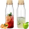YUNXCNA Caraffa in Vetro con Tappo in Sughero, Confezione da 2 Caraffe in Vetro Trasparente da 1 Litro, Caraffa da Frigorifero, Vetro Borosilicato, Adatto per Succo di Frutta Ghiacciato, Vino, Latte