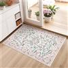 CAROMIO Zerbino 60 x 100 cm, lavabile, per cucina, casa colonica, rosa, per camera da letto, tappeto pieghevole in morbido peluche, antiscivolo, per interni, motivo floreale, per corridoio