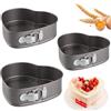 Velicber 3 Pezzi Stampo Torta Forma di Cuore, 20/22/24cm Apribile Con Cerniera a Forma Di Cuore, Tortiera Rimovibile in Acciaio Al Carbonio per La Cottura Di Torte E Dolci