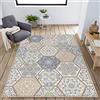 HNHDDZ Stampa Floreale Vintage Geometrico Colori Chiari Tappeti Salotto Moderno Tappeto Cucina Antiscivolo Lavabile Bagno Camera da Letto Soggiorno Sala (100x150 cm, Stile 2)