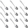 lasuroa 12 piccoli cucchiai per condimenti in acciaio inox, 9 cm, SUS 304, mini cucchiaini da caffè, utensili per barattoli di zucchero, tè, miele e condimenti (argento)