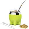Cuopru Set di tazze Yerba Mate 5 in 1 di alta qualità, con zucca in acciaio inox (stelle glitterate, stile elefante carino), cannuccia Bombilla e set da tè da 153 g, regalo per donne che bevono caffè, tè