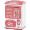 Micpointik Salvadanaio elettronico Simulazione ATM con impronta digitale e password, ingresso automatico per bambini, grande capacità in ABS, giocattolo educativo interattivo (rosa)