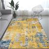 Taidianolp Tappeto Salotto Moderno Pelo Corto,Blu scuro Marrone Grigio Bianco Ocra Giallo dorato, Blu, 120 x 140 cm,Tappeto Soggiorno, Cucina, Esterno Balcone,