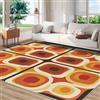 UUZEAI Tappeto antiscivolo anni '70, tappeto con motivo geometrico a cerchi, tappeto lavabile con estetica astratta per soggiorno, camera da letto, cameretta dei bambini, 90x180cm