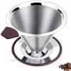 Xusxes Filtro per Caffè Riutilizzabile, Filtro Permanente per Caffè, Filtro per Caffè Senza Carta, Filtro Da Caffè Permanente in Acciaio Inox, Tazza Filtro Caffè Supporto Senza Carta per 1 a 4 Tazze