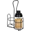 Generic Set macinapepe elettrico ricaricabile, set macina sale e pepe elettrico | Set macina pepe con base, macinapepe in acciaio inox con contenitore lavabile da 95 ml, luce LED bianca