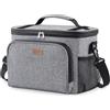 Lifewit Borsa Termica Porta Pranzo, Borse Frigo Piccola Pranzo Ufficio per Uomo e Donna, Impermeabile Lunch Bag con Tracolla per Lavoro, Mare, Viaggio, Grigio, 33L