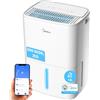 MIDEA Deumidificatore di umidità silenzioso 12 L con App Control fino a 35 m2 - Deumificatori per umidità in camera con serbatoio rimovibile - Deumidificatore elettrico piccolo a basso consumo
