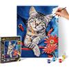 Schipper Meisterklasse Klassiker, Malen Nach Zahlen (Mal-Sets), Bildgröße: 24 x 30 cm Katze im Backpack