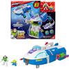 Fisher-Price Imaginext Toy Story - Nave Trasformabile di Buzz Lightyear, veicolo 3-in-1 con luci e suoni, da astronave a robot fino a capsula di salvataggio, con Buzz, lanciatore e proiettili, JKW48