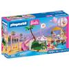 PLAYMOBIL Barbie Beach Café | Aventuras de verano con Barbie y Ken | Cafetería de playa con columpio, tobogán y animales | Para juegos de rol creativos