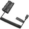 LSYRIA Cavo di alimentazione a spirale per batteria fittizia da USB C a NP‑F550, compatibile con monitor Sony NP‑F550/F570/F750/F770/F970, Atomos Ninja V/Shinobi/Shogun 7, monitor da campo, luce LED