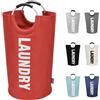 OEM DOKEHOM 90L Cesto portabiancheria pieghevole grande, sacchi portabiancheria pieghevoli, borsa porta abiti (rosso, L) USA E GETTA