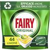 Fairy Detersivo Pastiglie Lavastoviglie Brillantante, 44 Capsule Lavastoviglie, Original Limone, Azione Pulente Al Primo Lavaggio, Efficace Sul Grasso Incrostato Con Azione Brillante