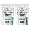Foodelis Creatina Monoidrato Micronizzata in Polvere 1 kg - Senza Sapore - 100% Creatina Pura - Senza Additivi - Facile da Miscelare - Misurino Incluso (Confezione da 2)