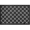 Relaxdays zerbino, 60 x 40 cm, impermeabile, antiscivolo, per interno/esterno, gomma, anelli geometrici, nero