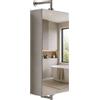 Relaxdays Specchiera girevole, 3 vani aperti, montaggio a parete, argento | HxLxP: 60x25x12 cm, mobile bagno, acciaio