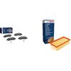 Bosch Automotive Bosch BP318 Pastiglie Freno, Asse Anteriore, Certificato ECE-R90, 1 Set di 4 Pastiglie & S0376 - Filtro Aria