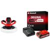 Einhell CE-CB 18/254 Li Solo 2500 RPM, Lucidatrice per Auto, Rosso/Nero, 254 mm + Power-X-Change Starter Kit, Caricabatteria e Batteria da 4000 mAh Li-Ion, Nero, Rosso