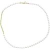 Sophia Rose Collana di perle d'acqua dolce donna 50cm V - ere perle bianche 5-5,5 mm | annodate a mano su seta, accenti di peridoto 3 mm sfaccettati, moschettone in laminato d'oro, fatto a mano