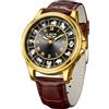 SACOSDING Orologi da Uomo, Orologio Analogico al Quarzo in Stile Roulette Unico, Orologio da Polso Impermeabile da 45MM con Grande Quadrante in Lega, Luminoso, Cinturino in Pelle Squisito e Durevole