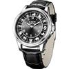 SACOSDING Orologi da Uomo, Orologio Analogico al Quarzo in Stile Roulette Unico, Orologio da Polso Impermeabile da 45MM con Grande Quadrante in Lega, Luminoso, Cinturino in Pelle Squisito e Durevole