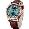 SACOSDING Orologio da uomo, unico stile roulette, al quarzo, analogico, 45 mm, in lega, impermeabile, luminoso, cinturino in pelle squisito e resistente, orologio da polso casual alla moda